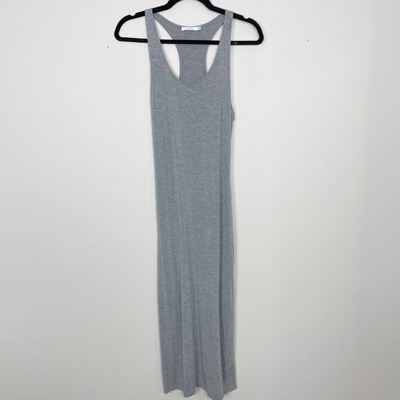 Aritzia Talula Gallatin Midi Racerback Dress Heather Gray Side Split Medium M - Picture 1 of 8